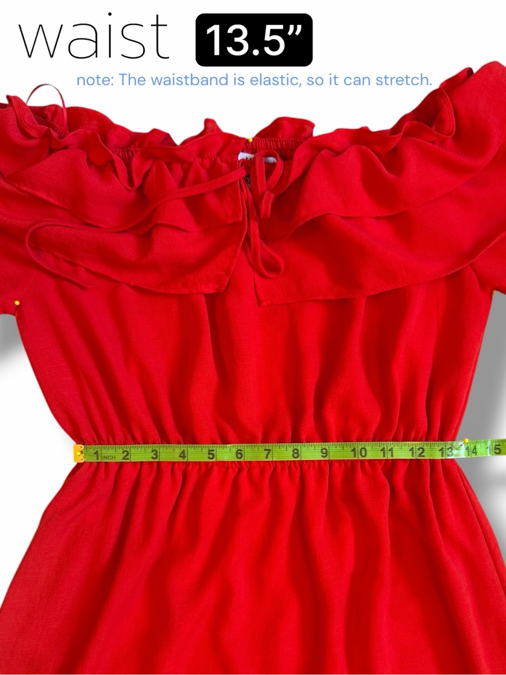 JACK by BB Dakota Off-Shoulder Bright Red Ruffles at Shoulders Mini Dress 💃 - Picture 4 of 9